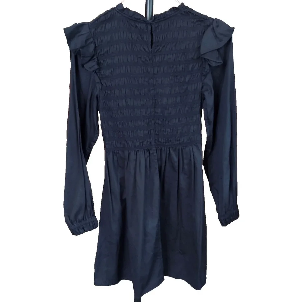 GAP Womens Dress S Smocked Ruffle Gothic Witchy Vampy Grunge Goth Cottagecore - Picture 2 of 14